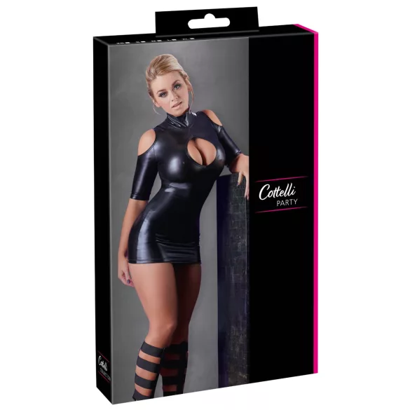 Cottelli - sukienka imprezowa z odkrytymi ramionami - czarna - XL