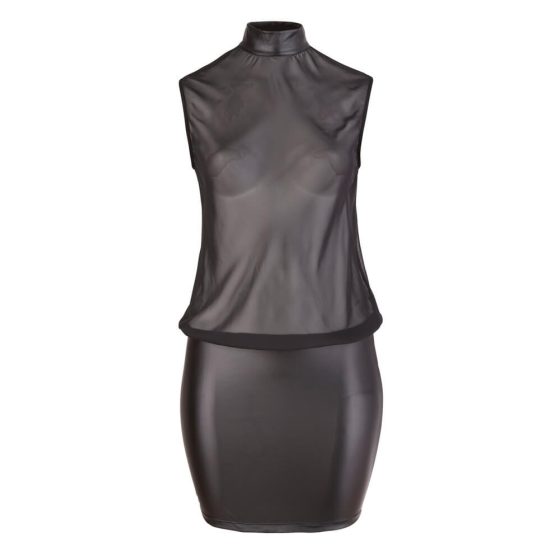 Cottelli Plus Size - Błyszcząca szyfonowa sukienka (czarny)