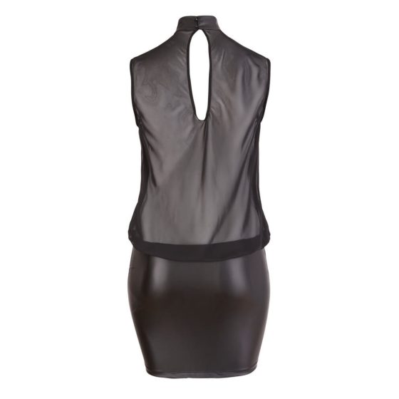 Cottelli Plus Size - Błyszcząca szyfonowa sukienka (czarny) - 2XL