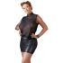 Cottelli Plus Size - błyszcząca sukienka z szyfonu (czarna) - 3XL