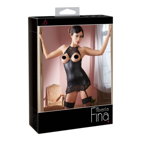 Abierta Fina - odważny błysk - mini sukienka (czarny) - XL