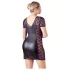 Cottelli Plus Size - sukienka erotyczna z kokardką i koronką - czarna - 2XL