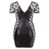 Cottelli Plus Size - sukienka erotyczna z kokardką i koronką - czarna - 3XL