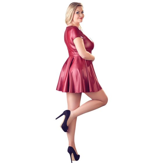 Cottelli Plus Size - Sukienka mini o linii A (bordowy) - XL