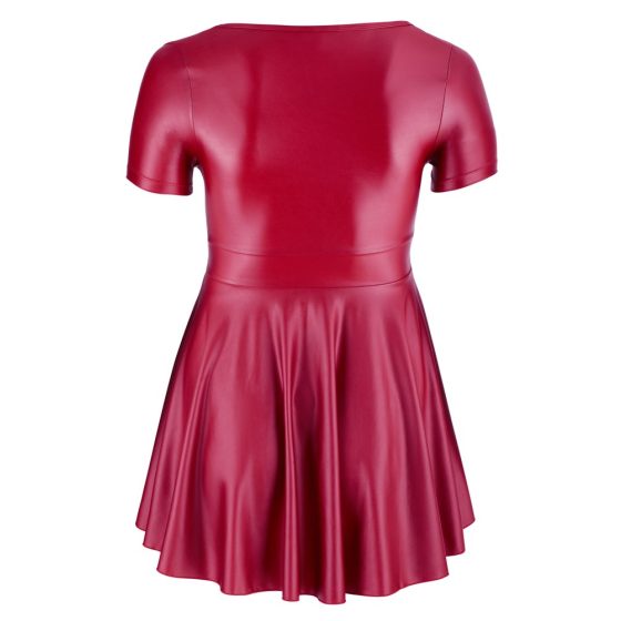 Cottelli Plus Size - Sukienka mini o linii A (bordowy) - XL