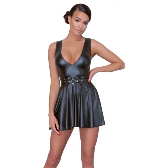 Cottelli - plisowana sukienka z paskiem (czarny) - M