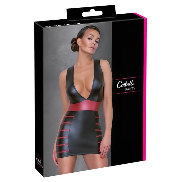 Cottelli Party - obcisła sukienka w paski (czarno-czerwona) - XL