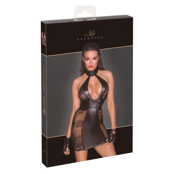 Noir - koronkowa sukienka mini z wiązaniem (czarna) - M