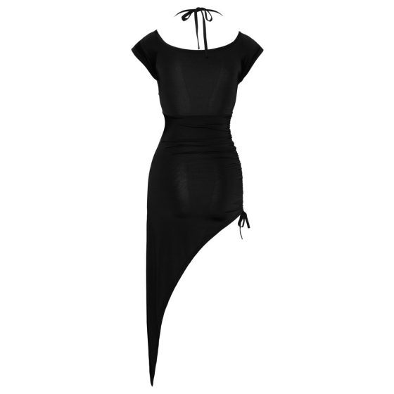 Cottelli Party - asymetryczna sukienka z pierścieniem (czarna) - M