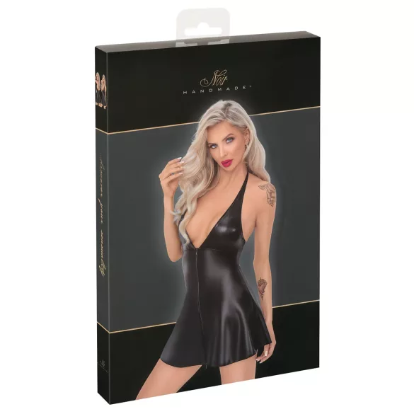 Noir - sukienka mini z górą imitującą skórę węża - czarna - M