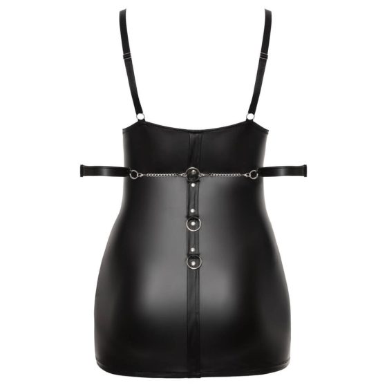 Cottelli Plus Size - Sukienka mini bez ramiączek z mankietami na ramionach (czarny)
