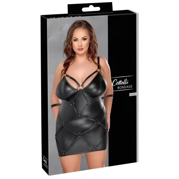 Cottelli Plus Size - sukienka z kajdankami - czarna