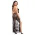 Noir - przezroczysta czarna sukienka maxi w kwiaty - XL