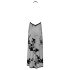Noir - całkowicie przeźroczysta sukienka maxi w kwiaty (czarna) - XL