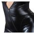Cottelli Plus Size - błyszczący długi kombinezon imprezowy (czarny)