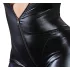 Cottelli Plus Size - kombinezon damski błyszczący długi rękaw czarny - 2XL