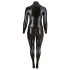Cottelli Plus Size - błyszczący długi kombinezon imprezowy (czarny) - 3XL