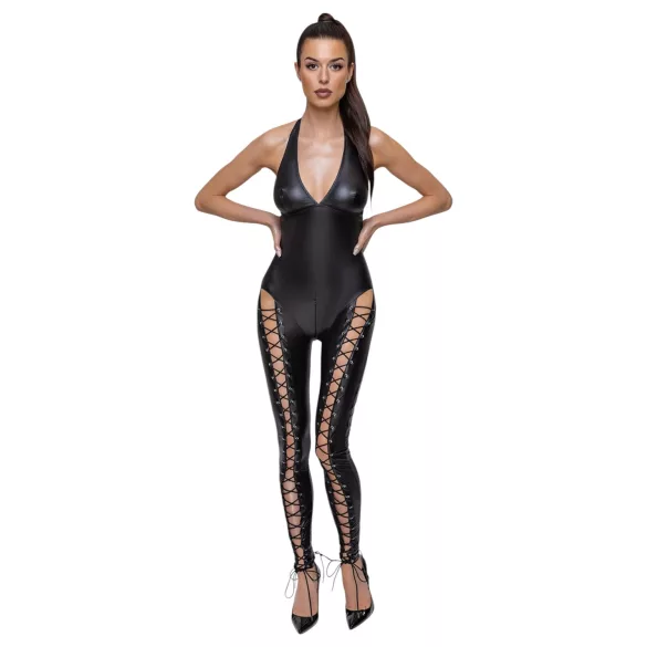 Cottelli Party - halterneck gorset kombinezon (czarny) - M