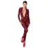 Noir Kink Royal - bodystocking siateczkowy - przezroczysty czerwony - M