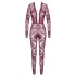 Noir Kink Royal - bodystocking siateczkowy - przezroczysty czerwony - M