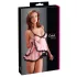 Cottelli - babydoll koronkowy z falbanką - czarny - L