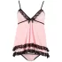 Cottelli - babydoll koronkowy z falbanką - czarny - L