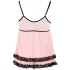 Cottelli - babydoll koronkowy z falbanką - czarny - L