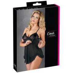 Cottelli - babydoll z falbankami - czarny