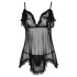 Cottelli - babydoll z falbankami - czarny