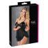 Cottelli - Delikatna, falbanka babydoll (czarna) - XXL