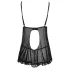 Cottelli - babydoll z falbankami - czarny - XXL