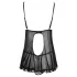 Cottelli - babydoll z falbankami - czarny - XXL