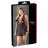 Cottelli Plus Size - koronkowa babydoll (czarna) - 4XL