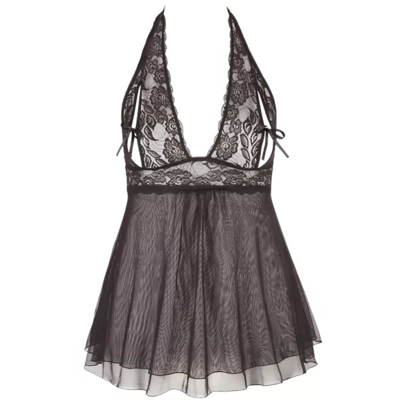 Cottelli Plus Size - babydoll koronkowy - czarny - 4XL