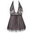Cottelli Plus Size - koronkowa babydoll (czarna) - 4XL