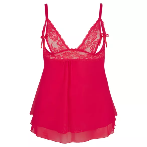 Cottelli Plus Size - babydoll koronkowy luźny - czerwony - 2XL