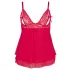 Cottelli Plus Size - babydoll koronkowy luźny - czerwony - 2XL
