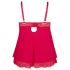 Cottelli Plus Size - koronkowa, zwiewna babydoll (czerwona) - 3XL