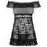 Obsessive Flores - falbanka babydoll i stringi (czarne)