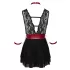 Cottelli Bondage - koronka babydoll z kołnierzem (czarny)
