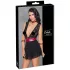 Cottelli Bondage - koronka babydoll z kołnierzem (czarny) - M