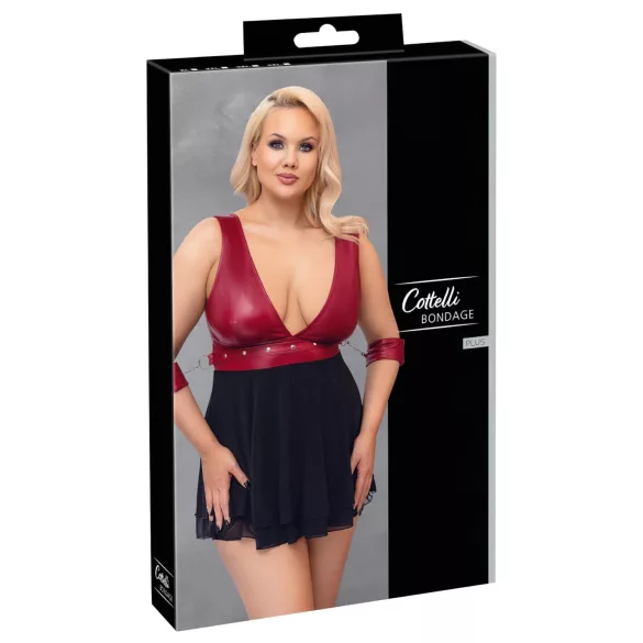 Cottelli Bondage Plus Size - czerwona babydoll
