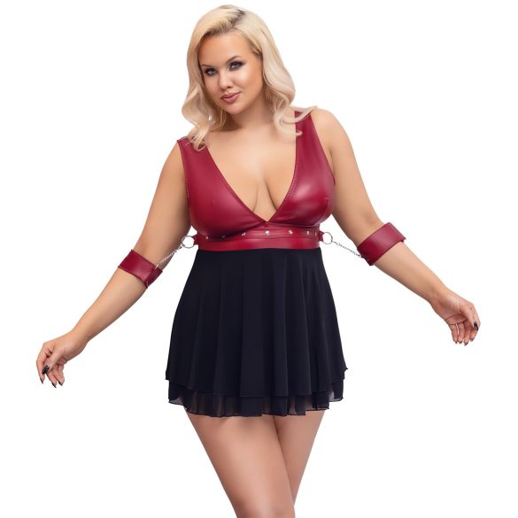 Cottelli Bondage Plus Size - czerwona babydoll