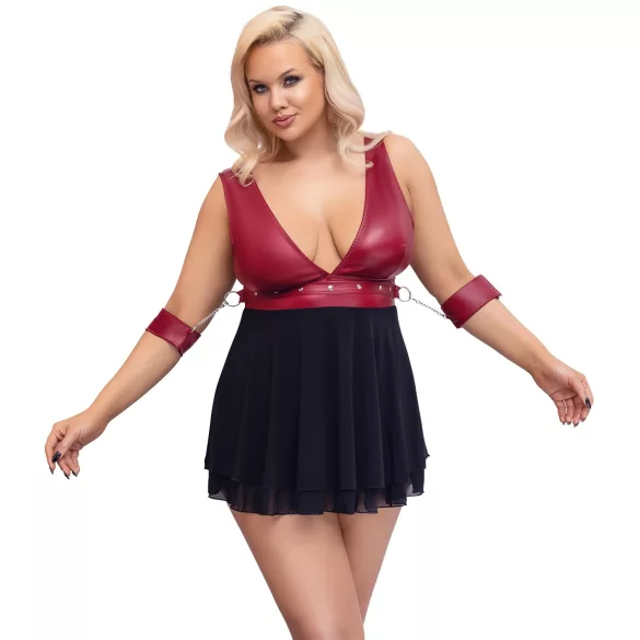 Cottelli Bondage Plus Size - czerwona babydoll