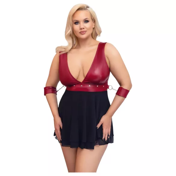 Cottelli Bondage Plus Size - czerwona babydoll