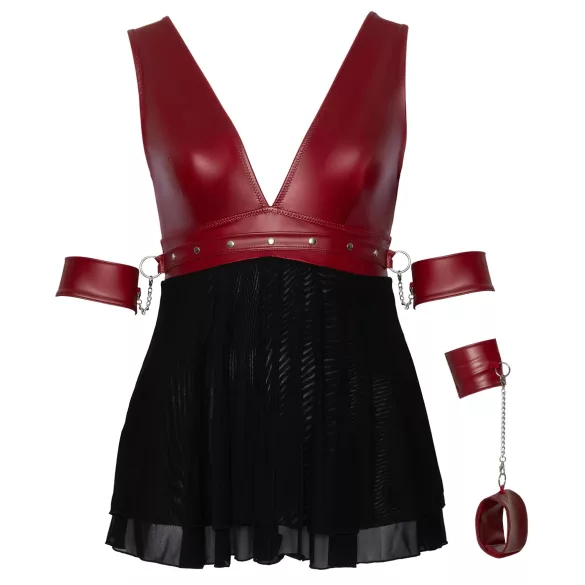 Cottelli Bondage Plus Size - czerwona babydoll