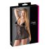 Cottelli Plus Size - koronkowa przezroczysta koszulka nocna (czarna)