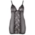 Cottelli Plus Size - koszulka nocna koronkowa przezroczysta - czarna