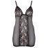 Cottelli Plus Size - koronkowa przezroczysta koszulka nocna (czarna) - 3XL