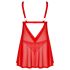 Obsessive Elianes - koronkowy babydoll zestaw (czerwony) - M/L